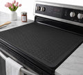 Stove Top Cover for Electric Stove - Silicone Stove Mat for Glass Top, Glass Cooktop Protector, XL Dish Drying Mats For Kitchen,Oven Covers for Electric Stove (Black,30 x 21)