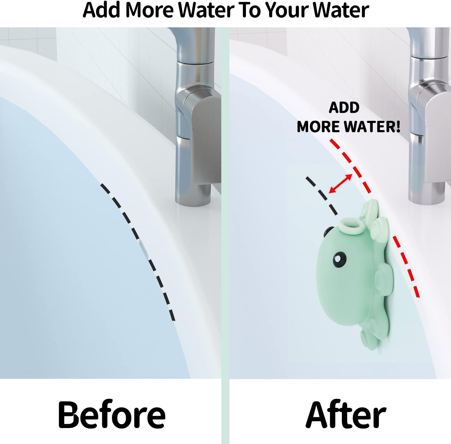 Silicone Bathtub Overflow Drain Cover with Suction Cup - Adds Inches of Water for Deeper Bath