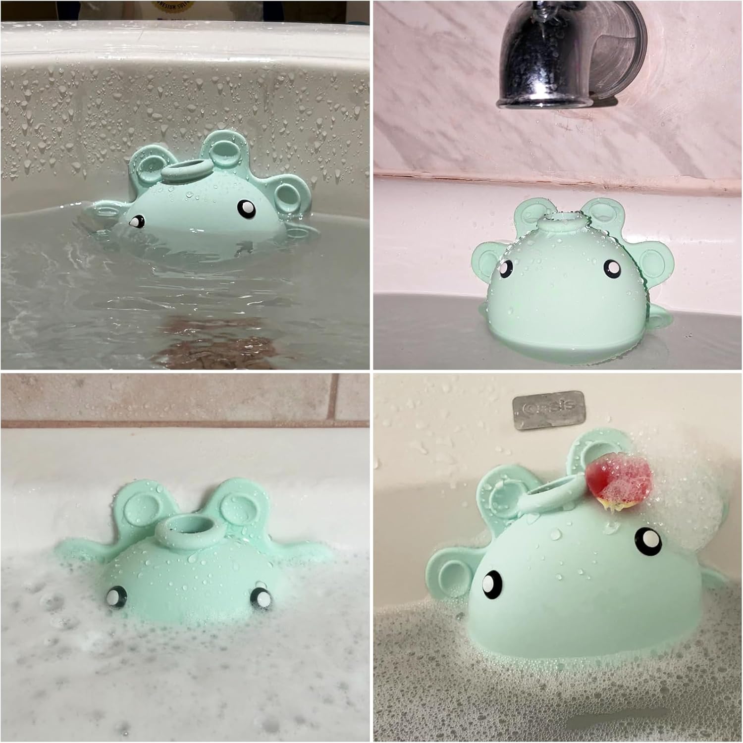 Silicone Bathtub Overflow Drain Cover with Suction Cup - Adds Inches of Water for Deeper Bath