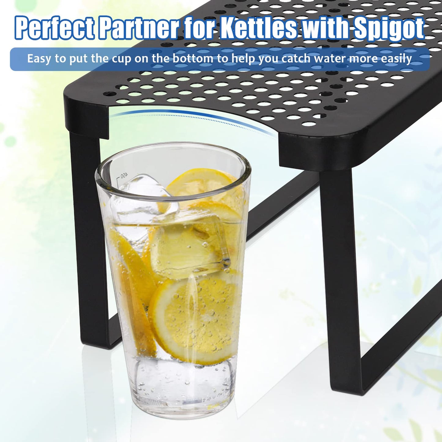 Water Dispenser Stand For Countertop-Metal Water Filter Stand, Compatible With Brita Water Pitcher & Zerowater Pitcher, Perfect for Fridge Beverage Dispenser With Spigot, Drink Dispenser Stand Only
