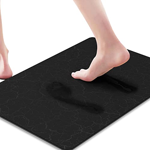 Contour Bath Rugs for Toilet, GOYLSER U-Shaped Toilet Bathroom Rugs, Water Absorption Black Bathroom Rug Set, Durable Soft Cozy Toilet Floor Mat for Urine, Non Slip Easy to Clean Toilet Mat Set