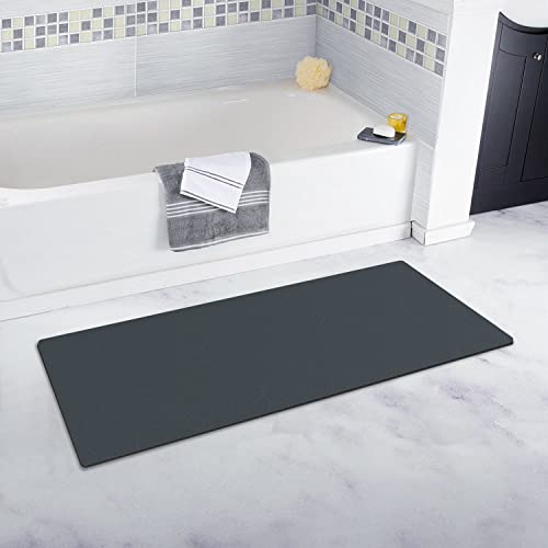 Contour Bath Rugs for Toilet, GOYLSER U-Shaped Toilet Bathroom Rugs, Water Absorption Black Bathroom Rug Set, Durable Soft Cozy Toilet Floor Mat for Urine, Non Slip Easy to Clean Toilet Mat Set