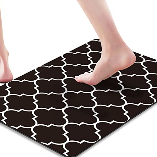 Contour Bath Rugs for Toilet, GOYLSER U-Shaped Toilet Bathroom Rugs, Water Absorption Black Bathroom Rug Set, Durable Soft Cozy Toilet Floor Mat for Urine, Non Slip Easy to Clean Toilet Mat Set