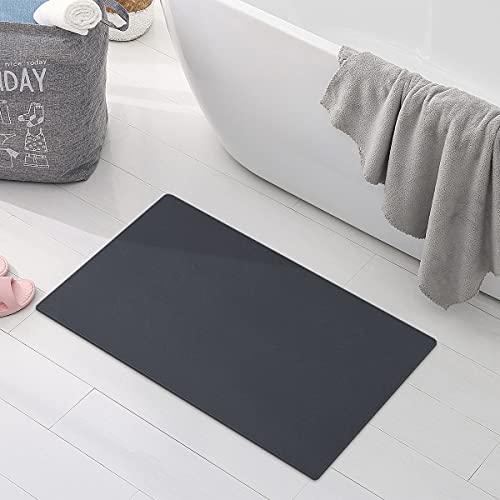 Contour Bath Rugs for Toilet, GOYLSER U-Shaped Toilet Bathroom Rugs, Water Absorption Black Bathroom Rug Set, Durable Soft Cozy Toilet Floor Mat for Urine, Non Slip Easy to Clean Toilet Mat Set
