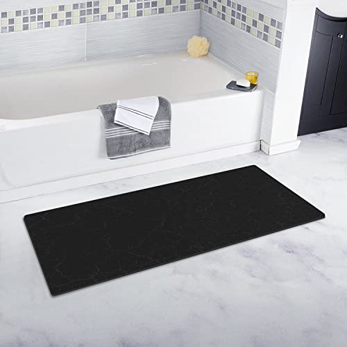 Contour Bath Rugs for Toilet, GOYLSER U-Shaped Toilet Bathroom Rugs, Water Absorption Black Bathroom Rug Set, Durable Soft Cozy Toilet Floor Mat for Urine, Non Slip Easy to Clean Toilet Mat Set