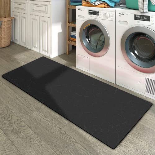 Contour Bath Rugs for Toilet, GOYLSER U-Shaped Toilet Bathroom Rugs, Water Absorption Black Bathroom Rug Set, Durable Soft Cozy Toilet Floor Mat for Urine, Non Slip Easy to Clean Toilet Mat Set