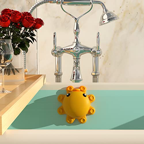 Bathtub Overflow Drain Cover - Bathtub Stopper,  Bathtub Drain Cover, Bath Tub Drain Stoppers, Tub Stopper Bathtub Drain, Drain Cover Bathroom Tub, Silicone Bathtub Overflow Cover with Suction Cups, Cute Bathroom Accessories