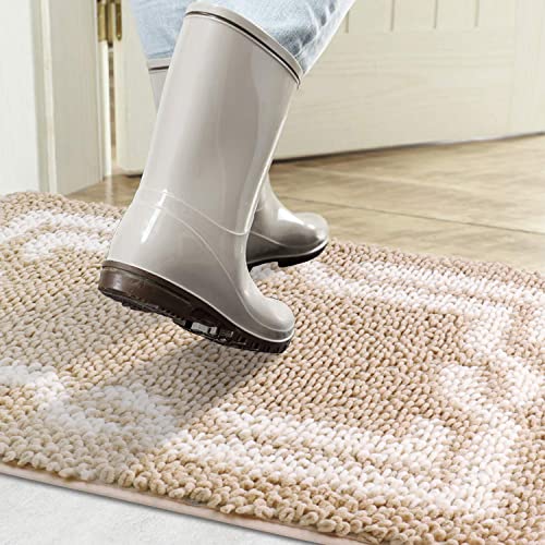 Super Absorbent Indoor Chenille Doormat, Muddy Dog Washable Rug, Quick Dry Soft Thick Microfiber Durable Absorbs Water and Moisture Go Away Door Mat Doormat for Entry