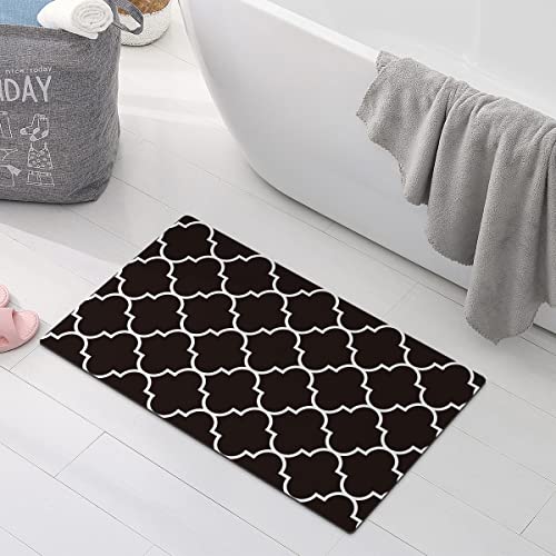 Contour Bath Rugs for Toilet, GOYLSER U-Shaped Toilet Bathroom Rugs, Water Absorption Black Bathroom Rug Set, Durable Soft Cozy Toilet Floor Mat for Urine, Non Slip Easy to Clean Toilet Mat Set